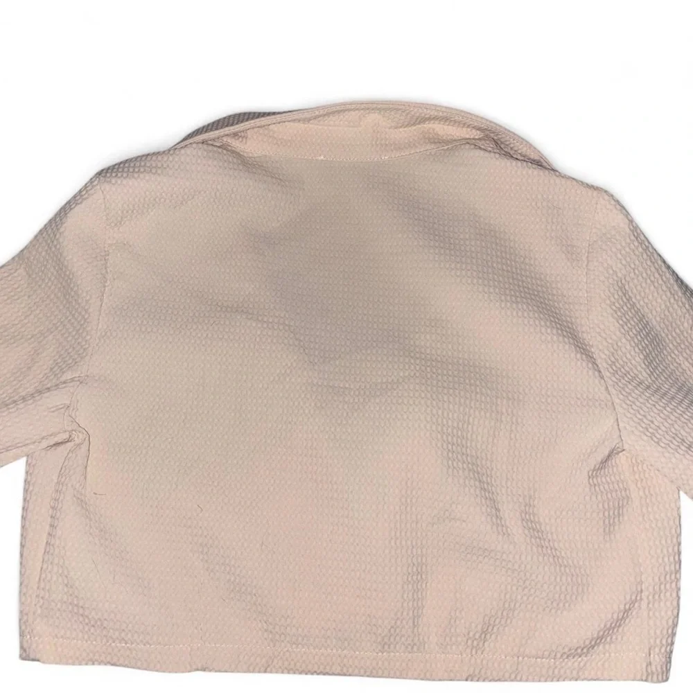 SHEIN Cream Blazer Cropped Suit Jacket - Picture 2 of 3